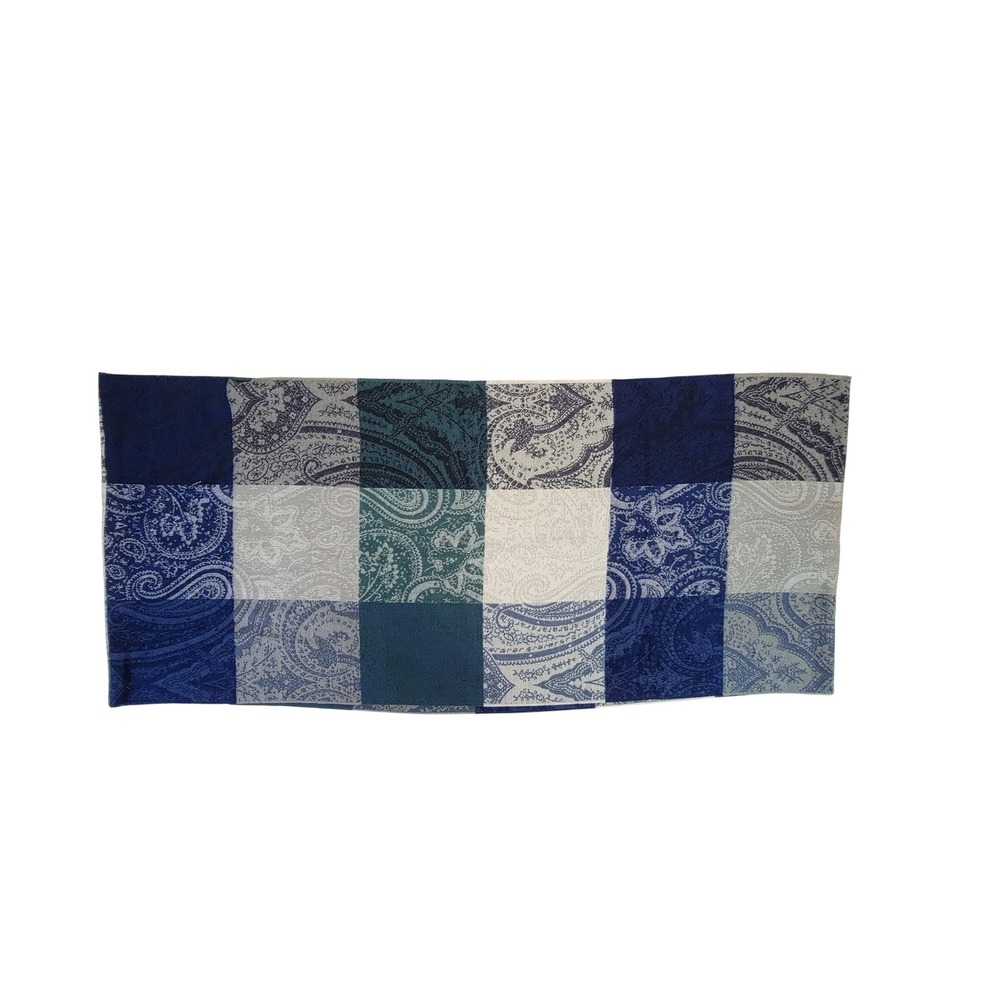 Lord Taylor‎ Patchwork Paisley Infinity Scarf Blue Grey